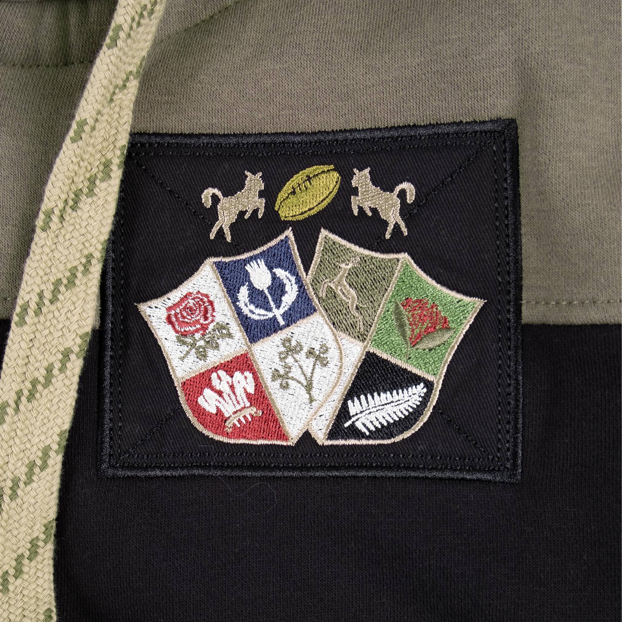 Sweat zippé à capuche Barbarians doublé polaire BACK TO LEGEND (zoom patch poitrine)