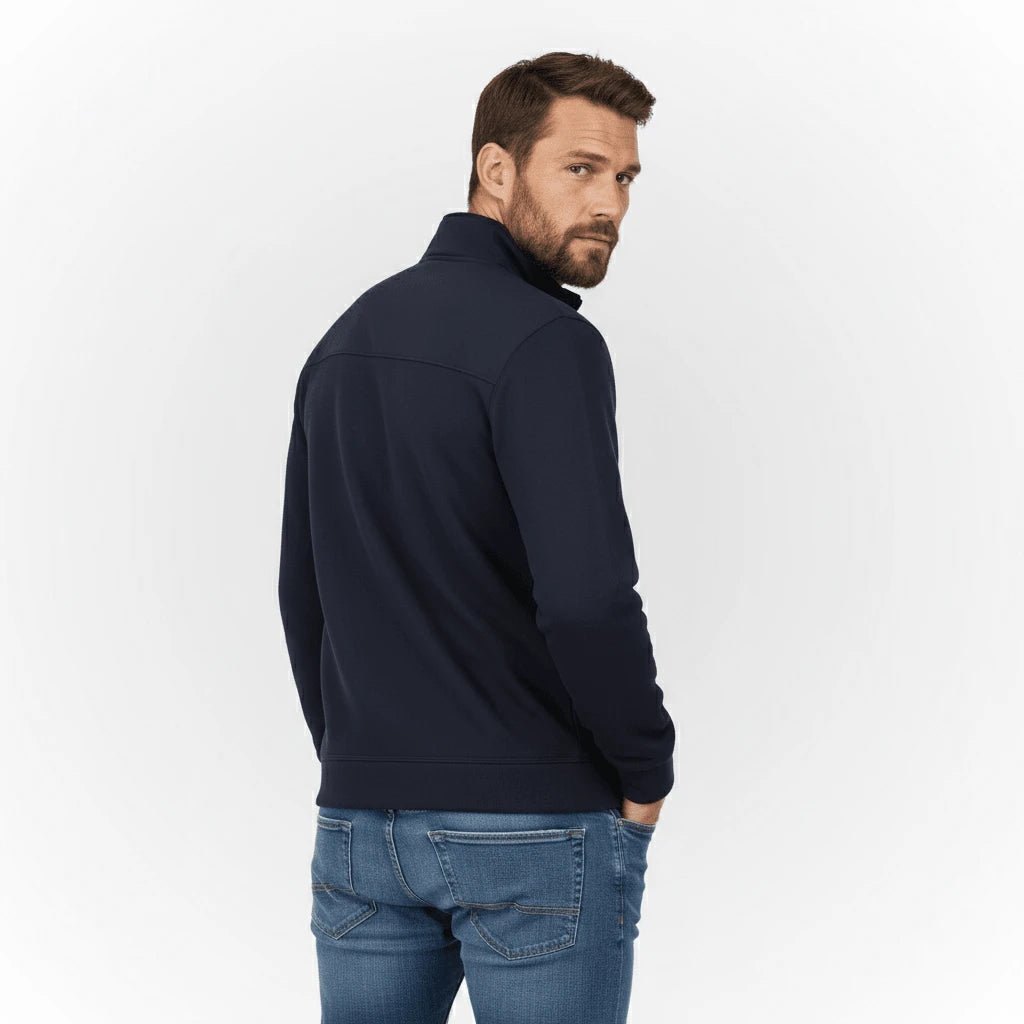 Sweat zippé bleu marine en néoprène BACK to LEGEND (vue de dos)