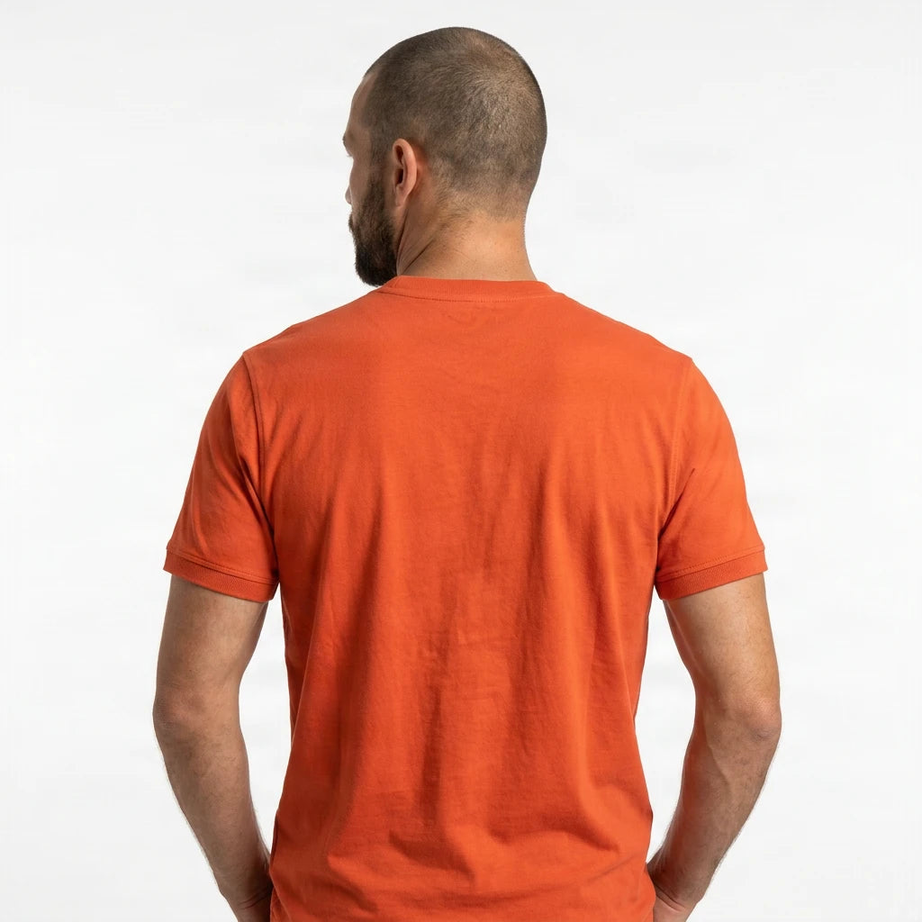 T-shirt orange à col rond pour homme BACK TO LEGEND