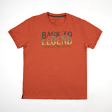 T-shirt orange à col rond pour homme BACK TO LEGEND (vêtement à plat de face)