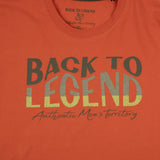 T-shirt orange à col rond pour homme BACK TO LEGEND (zoom sur le print poitrine)
