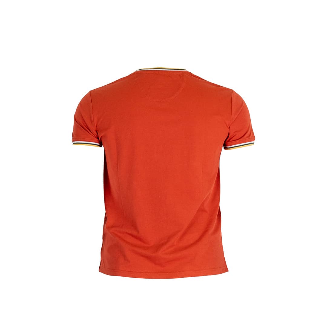 T-shirt Homme orange col V (vue de dos)