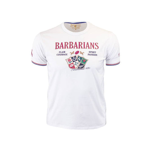 T-shirt blanc Barbarians ANGLETERRE