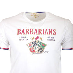 T-shirt blanc Barbarians ANGLETERRE (Zoom poitrine)