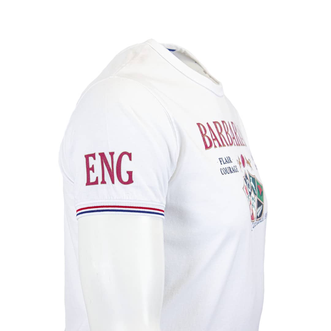 T-shirt blanc Barbarians ANGLETERRE (Profil droit)