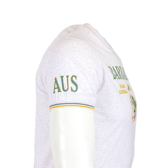 T-shirt blanc cassé  Barbarians AUSTRALIE (Vue de profil)