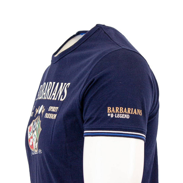 T-shirt bleu marine Barbarians ÉCOSSE (Vue de profil)