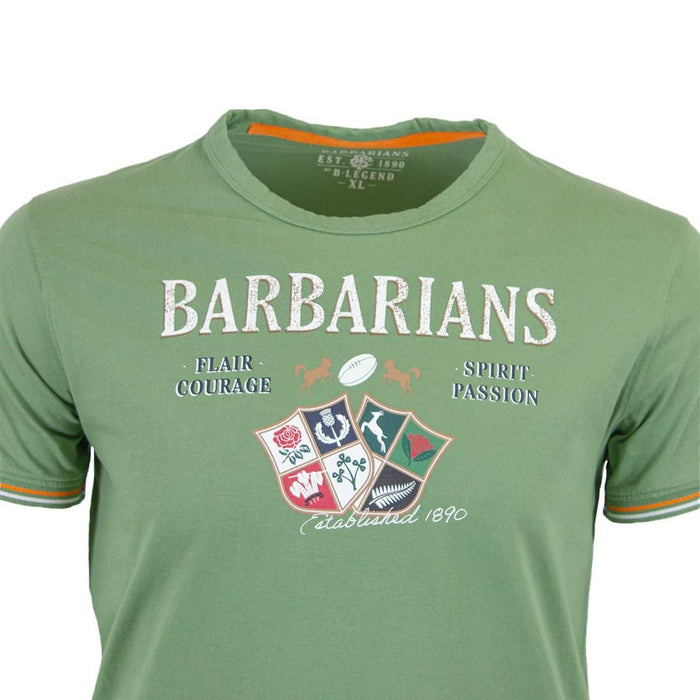 T-shirt vert Barbarians IRLANDE (Zoom poitrine)