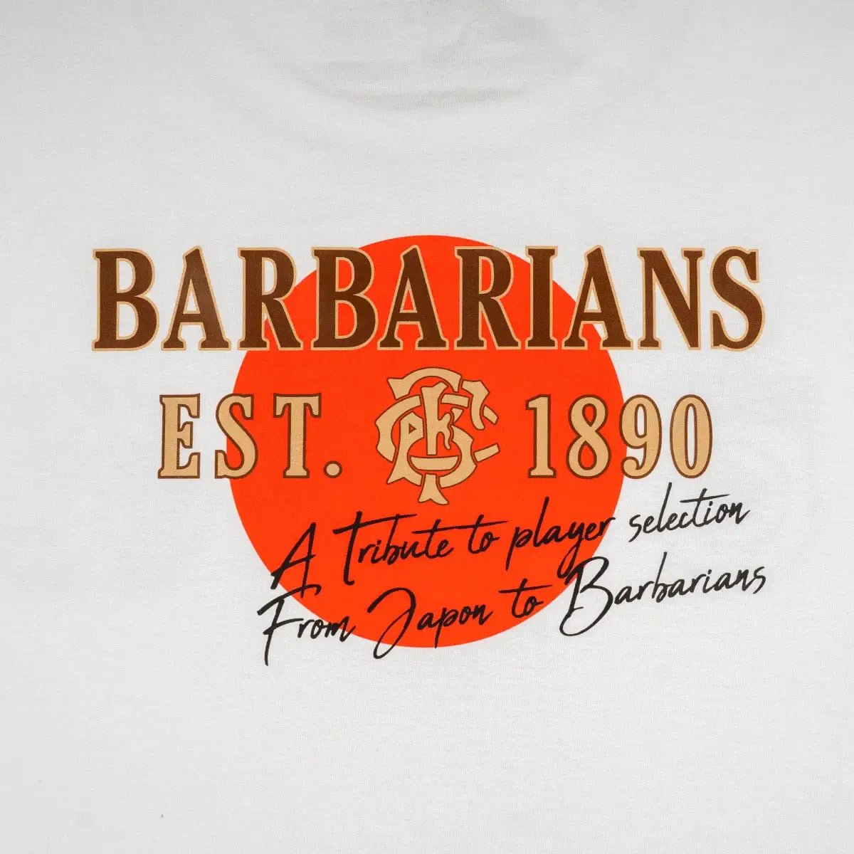 T-shirt BARBARIANS Japan blanc BACK to LEGEND (zoom impression dorsale)