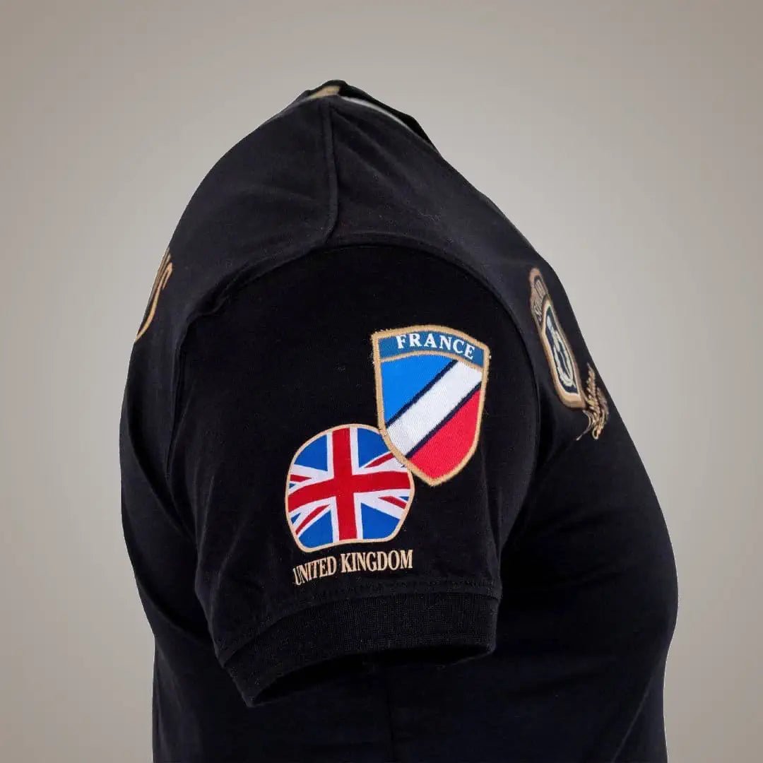 T-shirt Barbarians noir multi-nation (vue de profil droit)