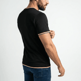 T-shirt noir col V pour homme BACK to LEGEND (vue de dos)