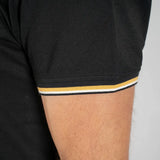 T-shirt noir col V pour homme BACK to LEGEND (zoom bord de manche)