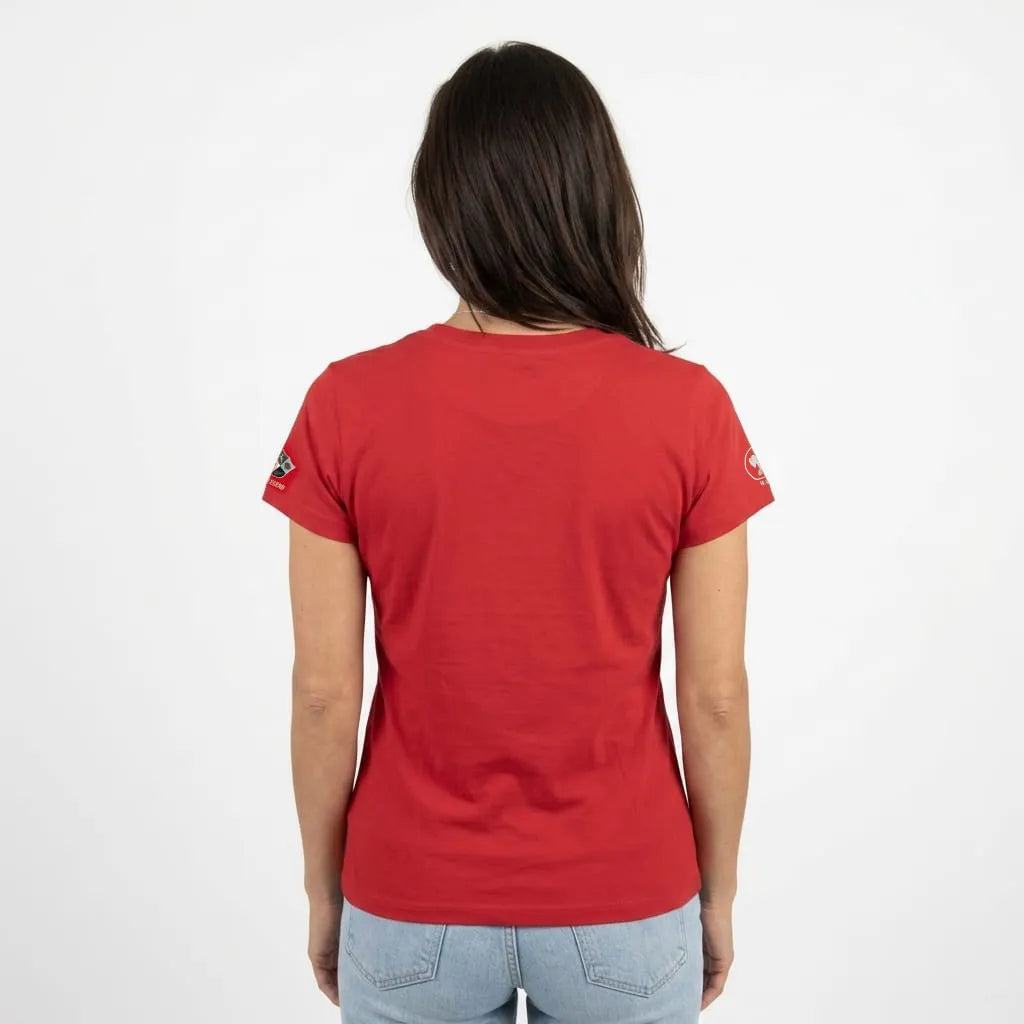 T-shirt Barbarians rouge à manches courtes pour femme - BACK TO LEGEND