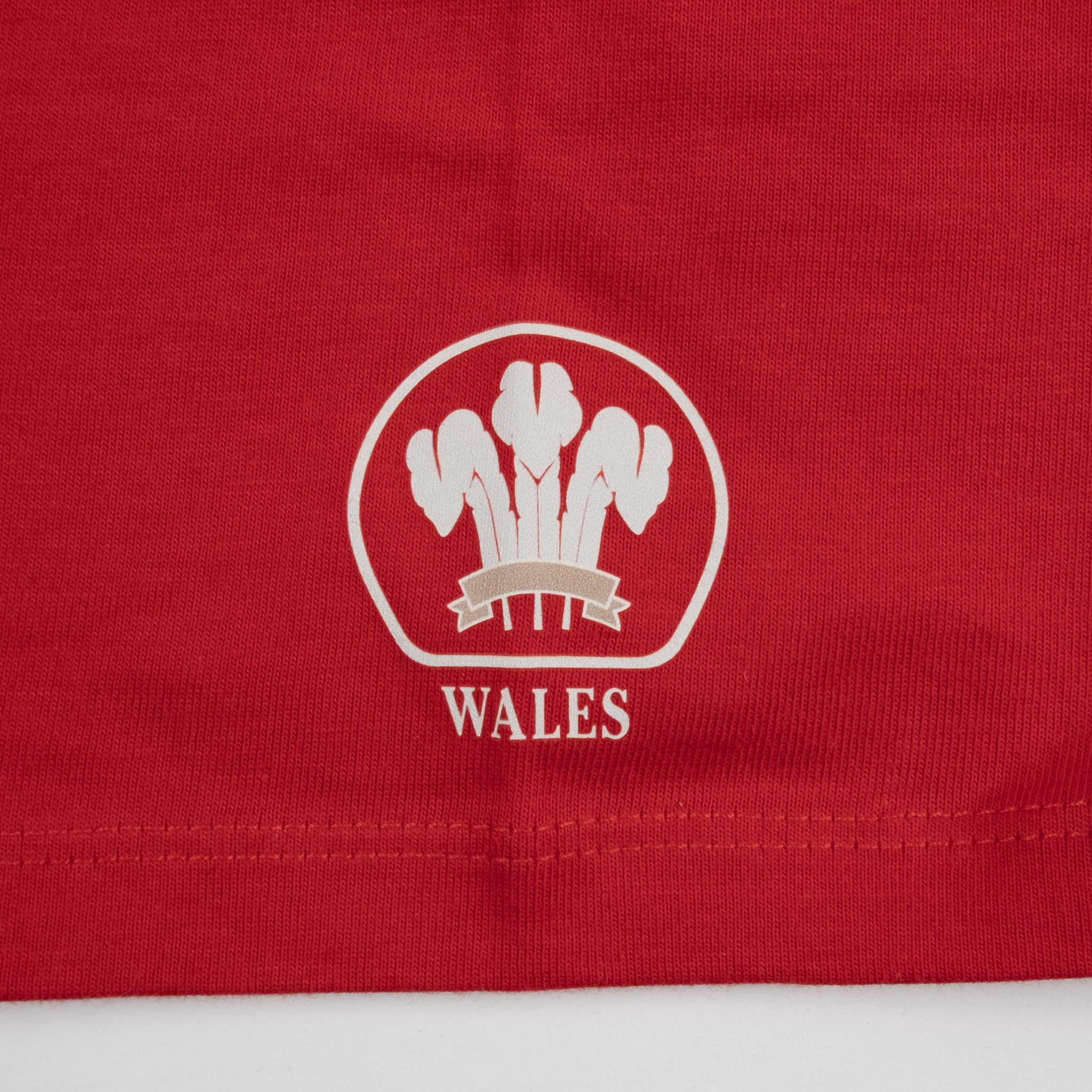 T-shirt Barbarians rouge à manches courtes pour femme BACK TO LEGEND (marquage WALES floqué sur la manche)