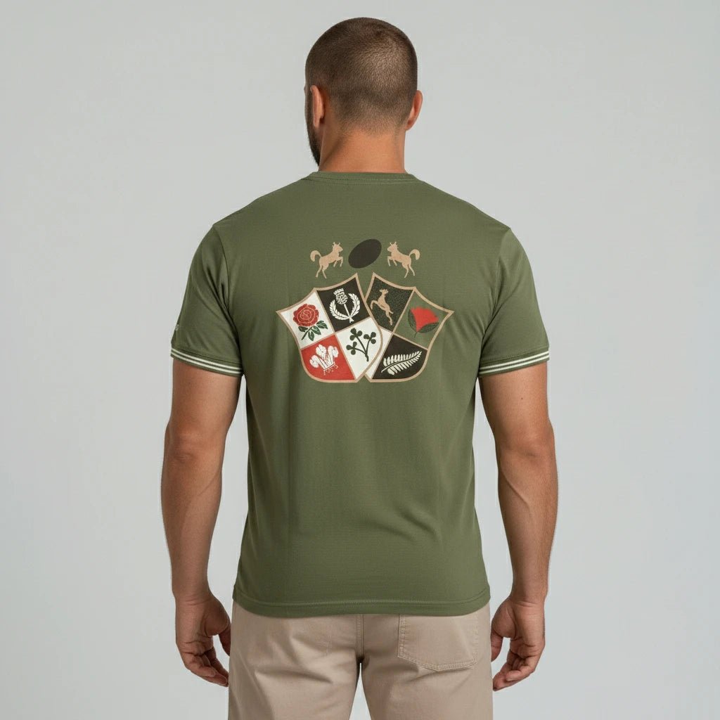 T-shirt vert col rond Barbarians BACK to LEGEND (vue de dos)