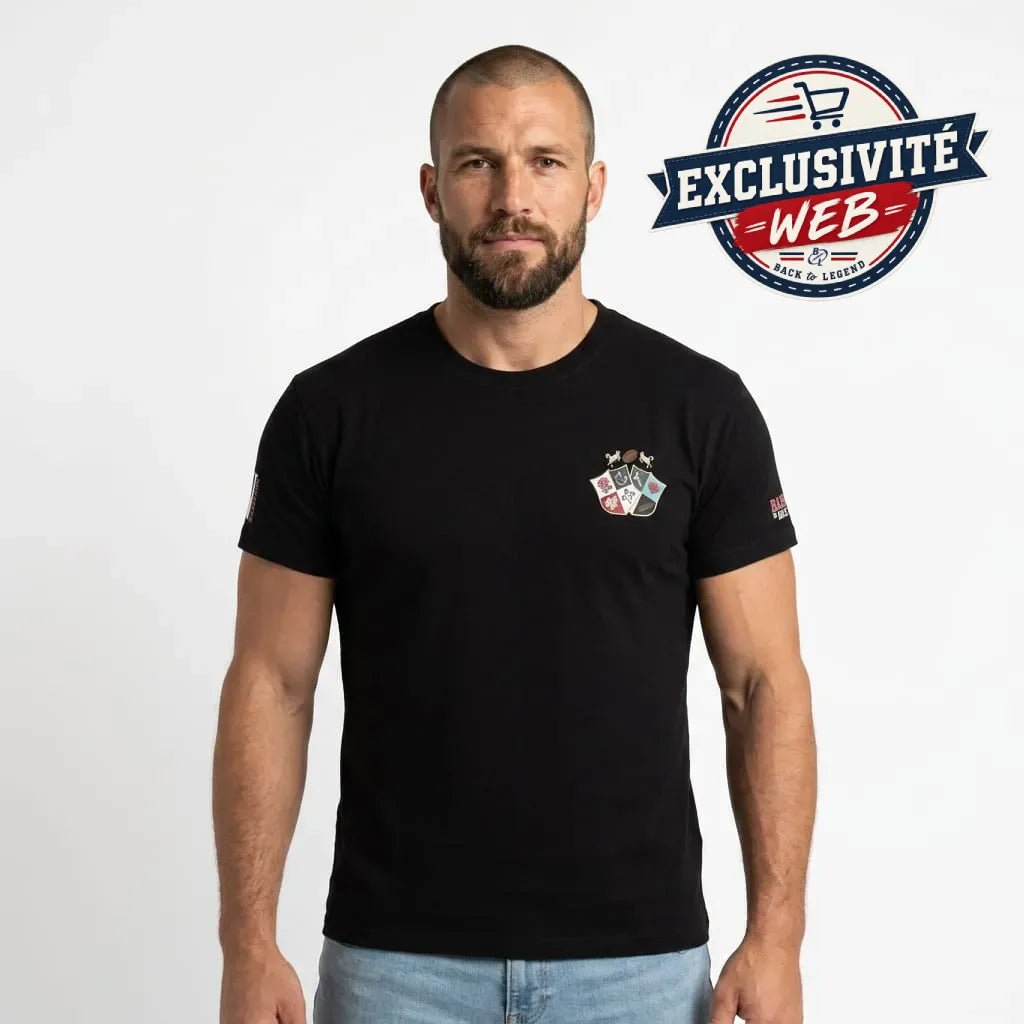 T-shirt manches courtes XV Barbarians noir pour homme - BACK TO LEGEND