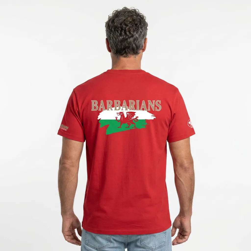 T-shirt manches courtes XV Barbarians rouge pour homme - BACK TO LEGEND
