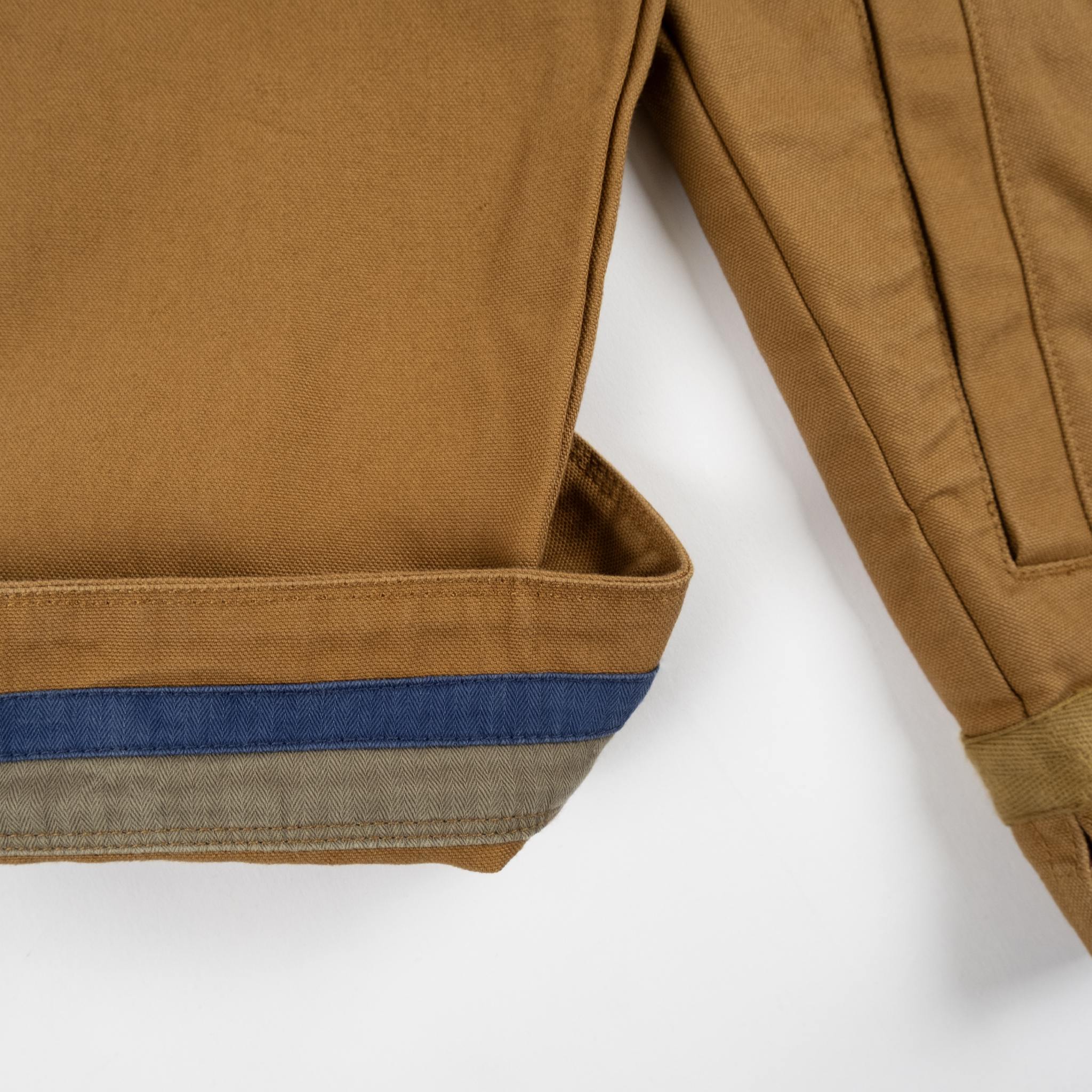 Veste homme en tissu canvas ocre BACK TO LEGEND (zoom revers de manche)