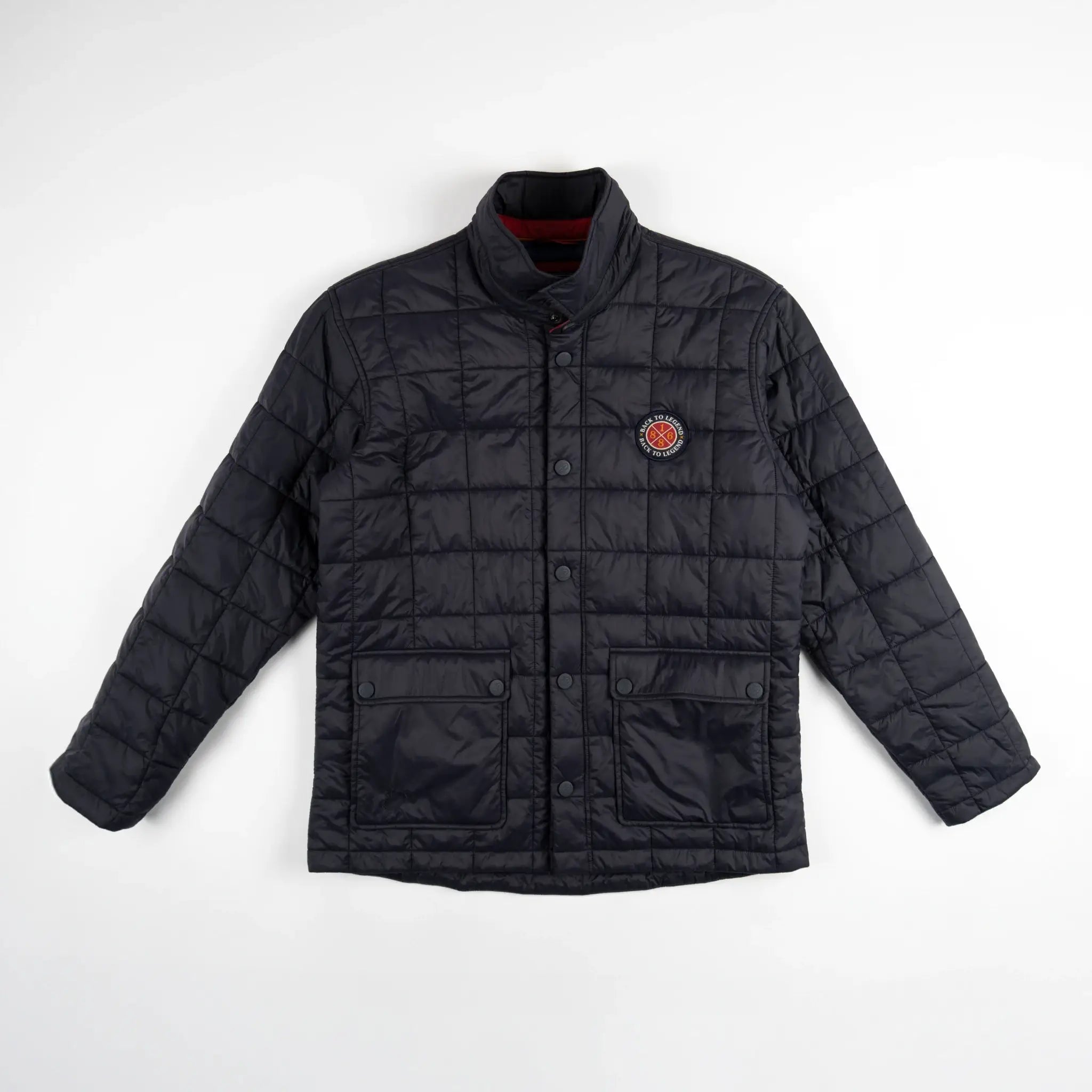 Veste matelassée bleu marine pour hommes BACK TO LEGEND (vêtement à plat de face)
