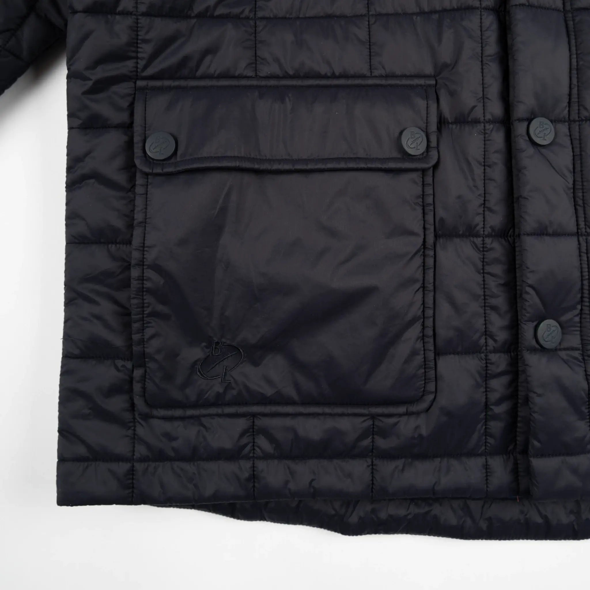 Veste matelassée bleu marine pour hommes BACK TO LEGEND (zoom poche latérale)