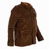 Veste saharienne multi-poches marron (vue de 3/4 face)