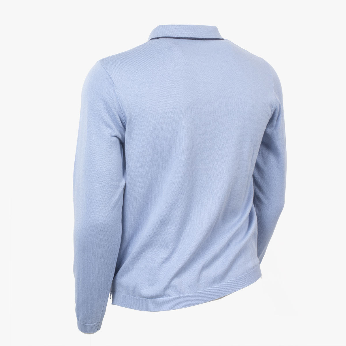 Pull bleu col polo