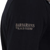 Polo noir à manches longues Barbarians - Blacks Legend (Zoom épaule)