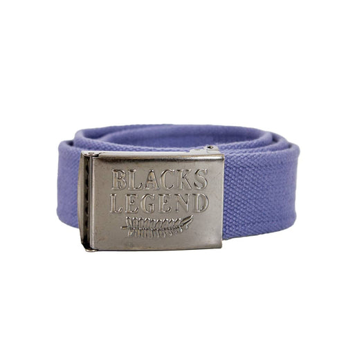 Ceinture sangle bleue Blacks Legend et sa boucle metal personnalisée