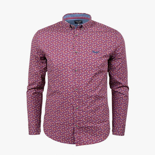 Chemise à fleurs bordeaux A612CL74-BO6-S - Blacks Legend