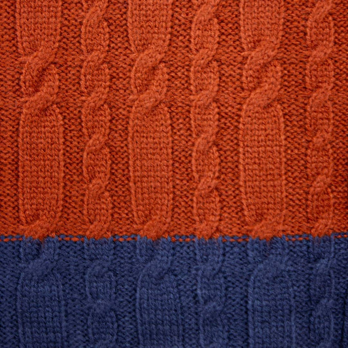 Écharpe tricotée bicolore orange/bleu Blacks Legend (Zoom tricotage)