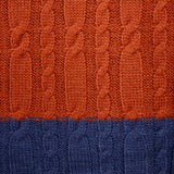 Écharpe tricotée bicolore orange/bleu Blacks Legend (Zoom tricotage)