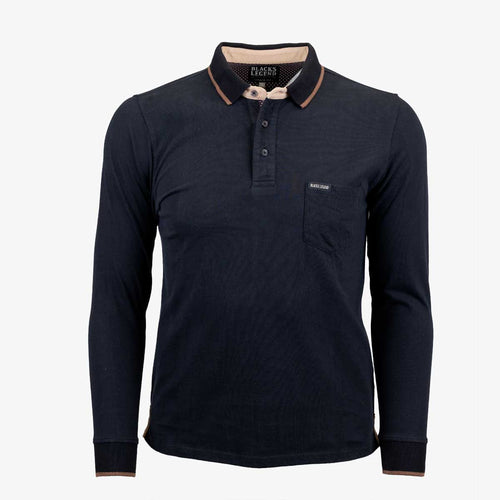 Polo Manches Longues Bleu Marine A722PL04-NO9-S - Blacks Legend