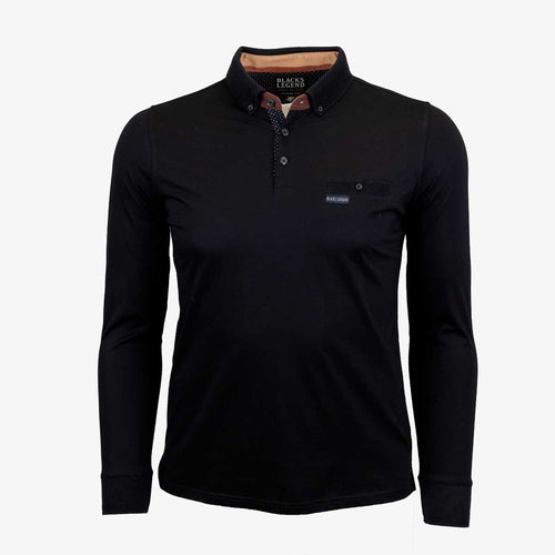 Polo Manches Longues Noir A722PL03-NO9-S - Blacks Legend