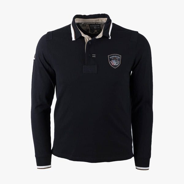 Polo rugby homme all black sale