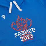 Sweat à capuche bleu & drapeaux RWC France 2023 (Logo poitrine)