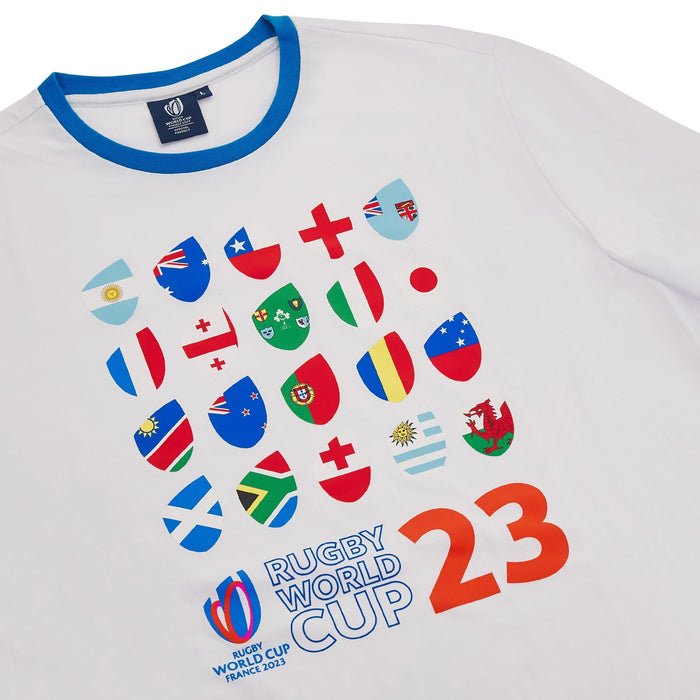 T-shirt blanc & drapeaux RWC France 2023 57128124-WH1-S#51390 - Blacks Legend